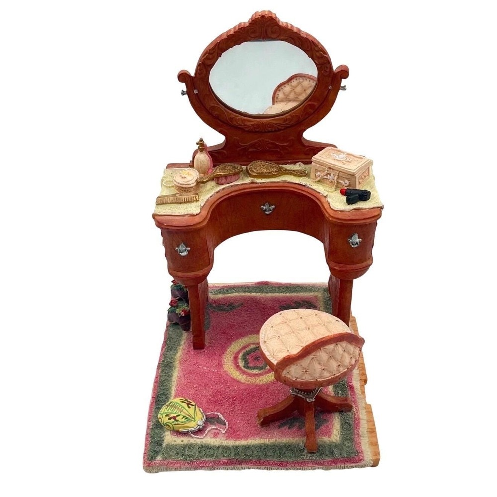 Dollhouse Section Boudoir Victorian Vanity Resin Chair Rug Romantic Oversized